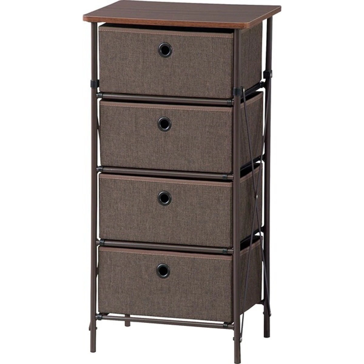 チェスト 4段 LFS-702BR LFS-702GY 組立 簡単 折りたたみ シンプル おしゃれ 片付け ナチュラル 北欧 たんす タンス 箪笥 収納 衣装ケース ブラウン 茶 グレー 灰