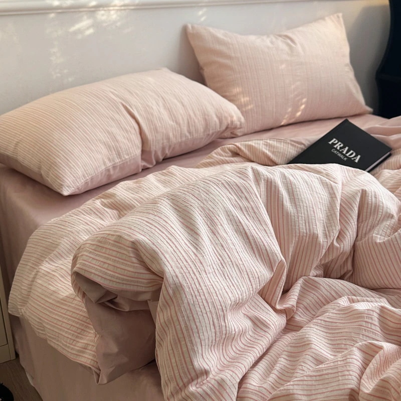 スプリングジャッククードコットン4ピースセット色の織られたピュアコットンキルトカバーナントンベッド3ピースセット