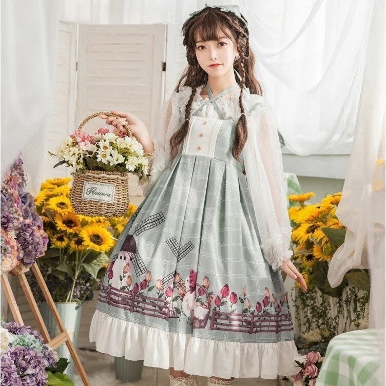 【3日で出荷】オリジナルロリータノースリーブドレスパストラルダックJSKサスペンダーパストラルスタ