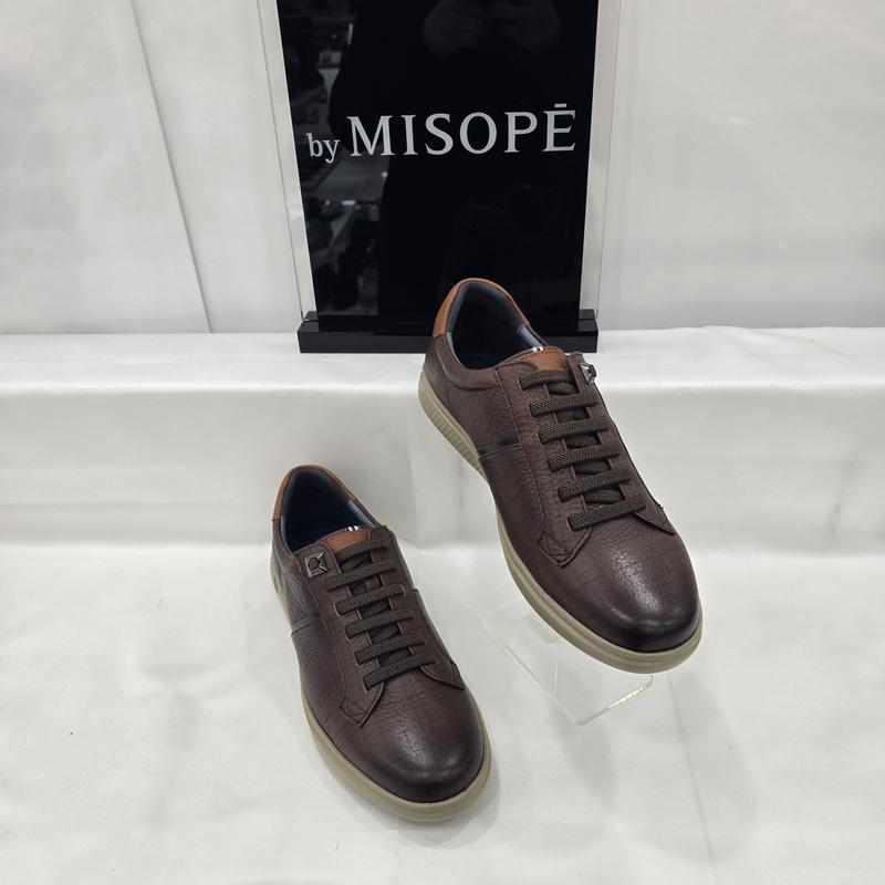 By 男性模様革バンドスニーカー 122HT130TG002 DBROWN 2 JJ