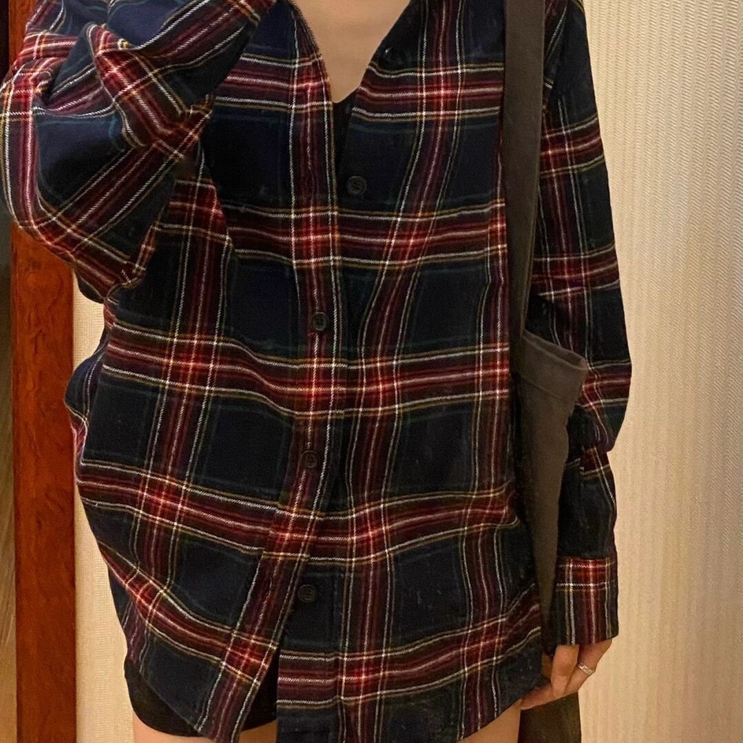 レトロ 起毛 学生 チェック シャツ レディース アウター ゆったり インナー トップス 長袖 シャツ アウター578