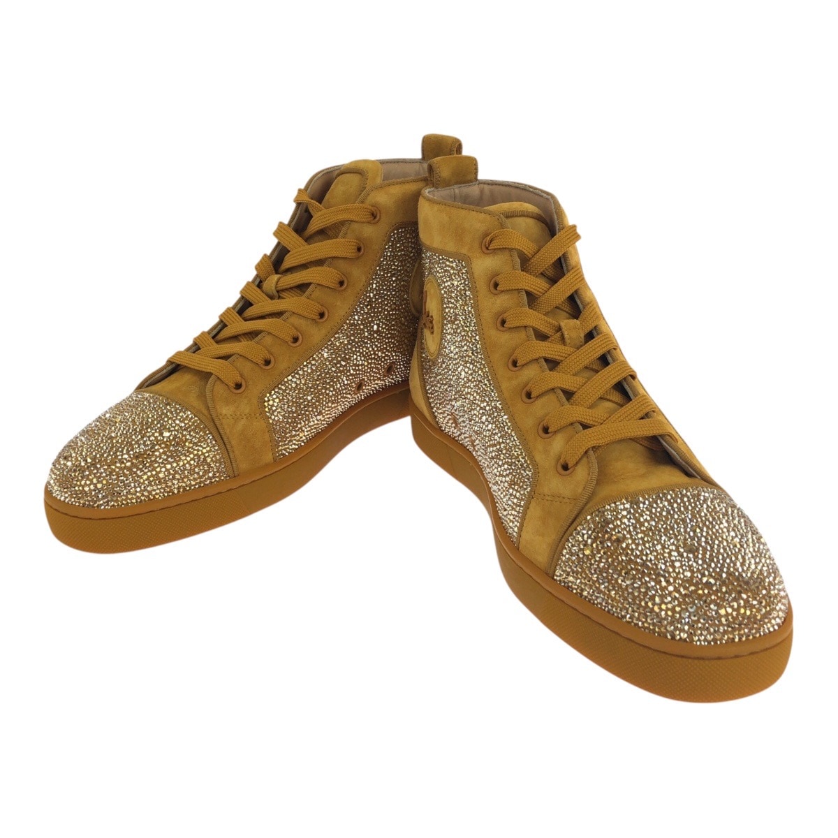 新品未使用 スワロフスキー サイズ44 ゴールド スウェード スニーカー ハイカット メンズ 504487 新品