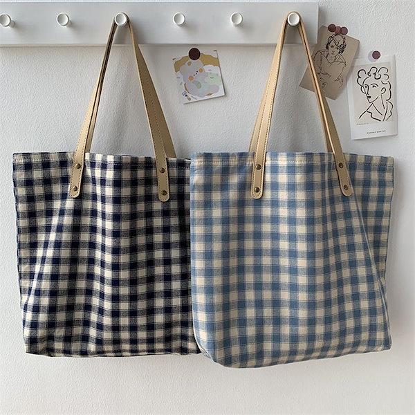 DEAN & DELUCA ギンガムチェックエコバッグ