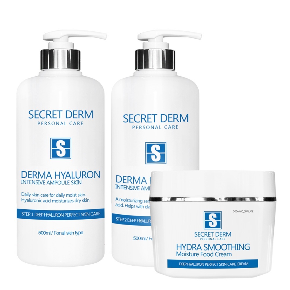 シークレットダム ヒアルロン インテンシブアンプルスキン セラムクリームセット 500ml 300ml 水分鎮静ボトルプールプリーツ