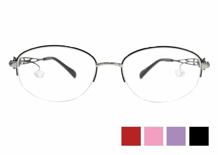 ネオジン NEOJIN nj2248 鼻パッドなし 鼻に 跡のつかない サイドパッド オーバル ナイロール ハーフリム チタン 日本製 ノーズパッドなし メガネ めがね 眼鏡 レディース 21,450円