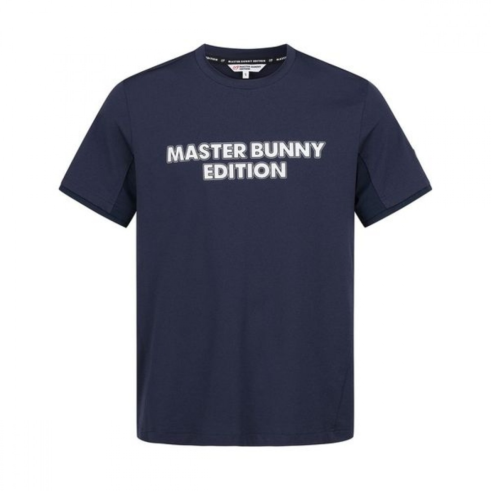 [マスターバニー] メンズメッシュブロックドットロゴ半袖Tシャツ