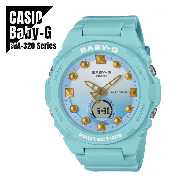 【即納】 CASIO カシオ Baby-G ベビーG BGA-320シリーズ ビーチデザイン BGA-320-3A グリーン 腕時計 レディースBaby-G