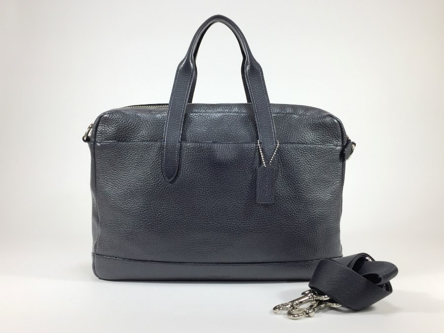 ビジネスバッグ 2way ショルダーバッグ レザー グレー 【中古品】