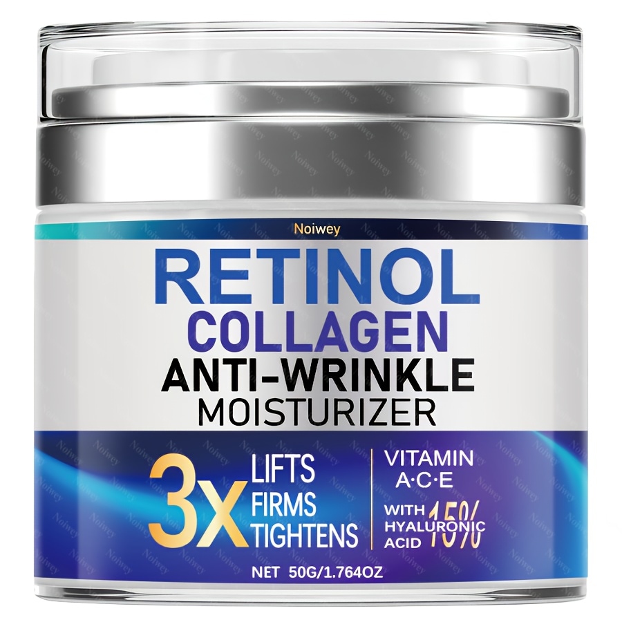 1.764オンス レチノールコラーゲンフェイスクリーム - 3倍の引き締めリフトビタミンE＆Cナイアシンアミド配合 - スムージング＆引き締め用デイ＆ナイトライトベージュ保湿＆潤いを与える無香料ライト