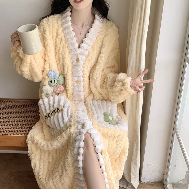 人气新作着ぐるみパジャマ パジャマ女性冬の サンゴの綿毛 かわいい冬の長い毛絨毯の部屋着 46aa450