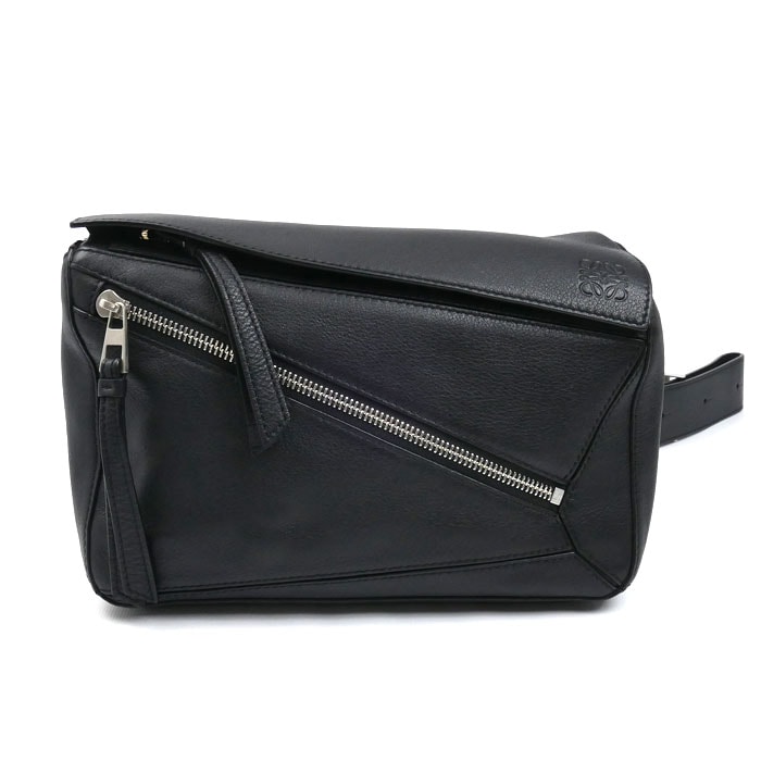 LOEWE ロエベ パズル バムバッグ スモール ボディバッグ ブラック B510P35X09 メンズ 中古