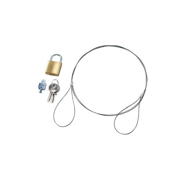 （まとめ買い）パソコンロックキット 南京錠式 ワイヤー直径1.2mmx1.5m EAS-L3N [x3]