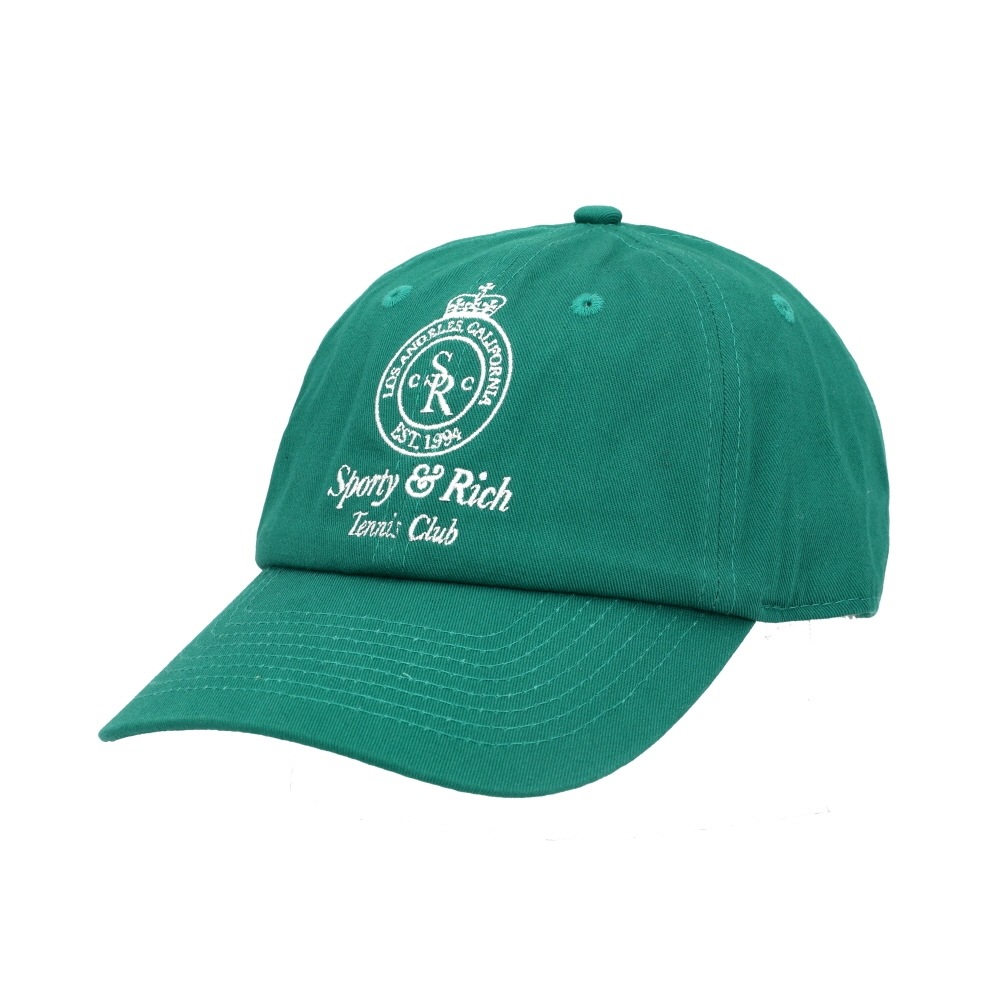 スポーティー＆リッチ クラウンテニス ロゴ刺繍キャップ ALPINE