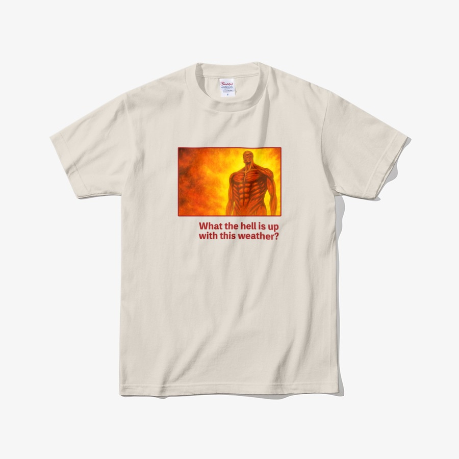 天気が一体どうしてこんなクソなんだ ポドウグッズ 熱い巨人 Tシャツ 韓国