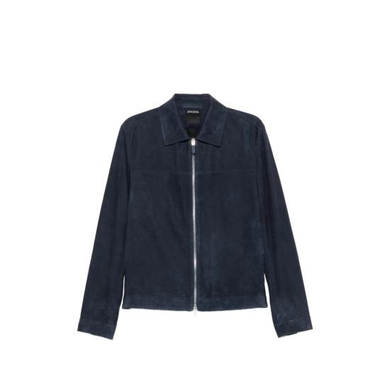 ERMENEGILDO ZEGNA Men Leather Jackets RUHPSRA3 H194P B07R BLUE