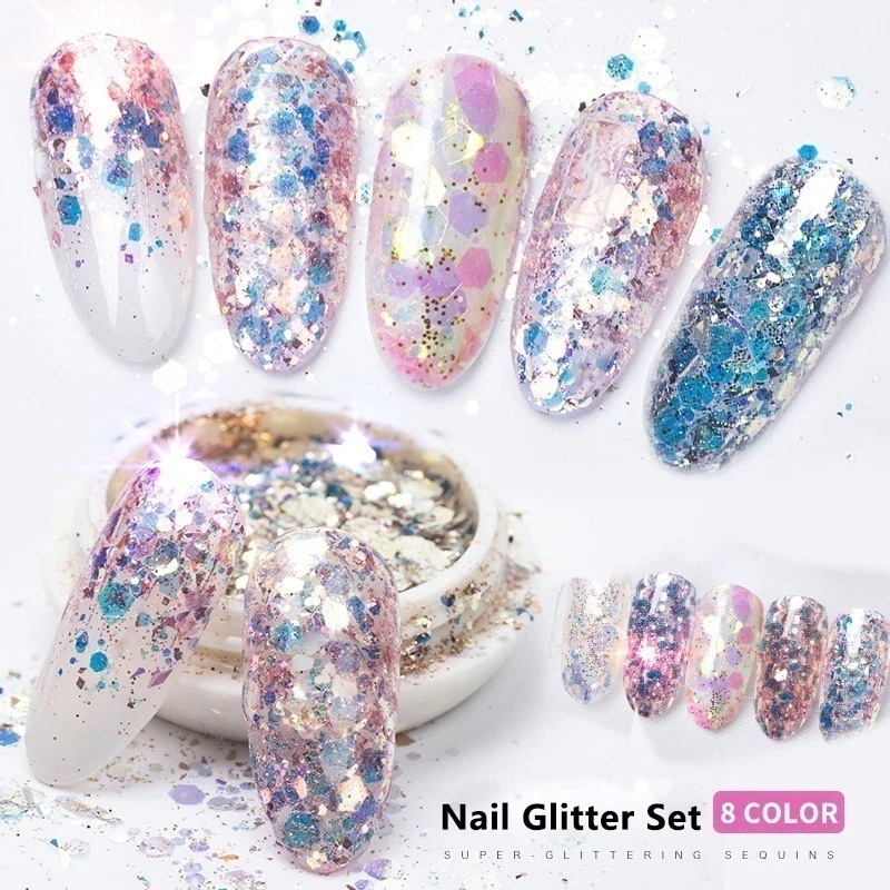ネイル グリッター ホログラム ネイルパーツ ラメ ホロ グリッター オーロラ ミックス ヘキサゴン ドット ジェル セルフネイル 薄型 メタリック レジン アートcc149