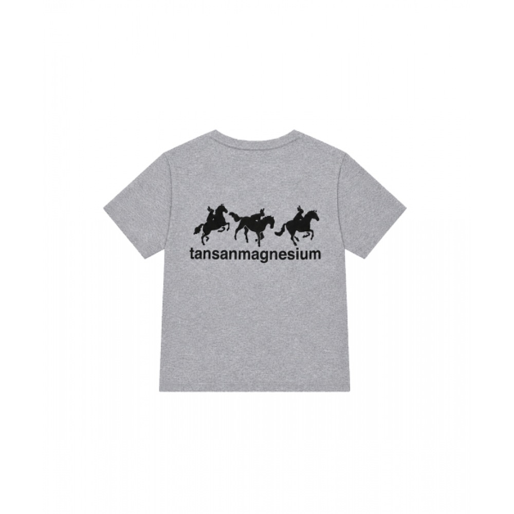 タンサンマグネシウムホースラビットTシャツ (グレー/ブラック)