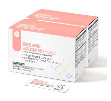 正しいホワイトグルタチオン メガビタミンC 360g(90包)x 2箱