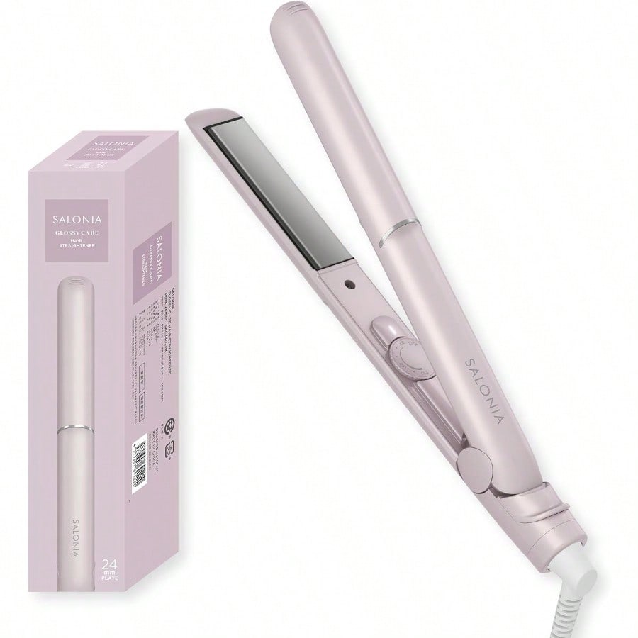 グロッシーケア ストレートアイロン ヘアアイロン 24mm ピンク