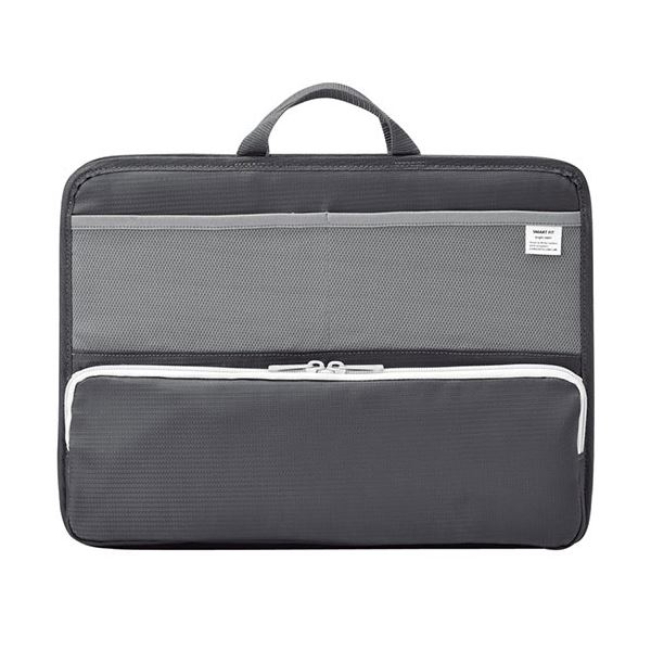 （まとめ）リヒトラブ SMART FITbright label スタンドポケット (ヨコ型) A4 ブラック A-7664-24 1個(×2セット)