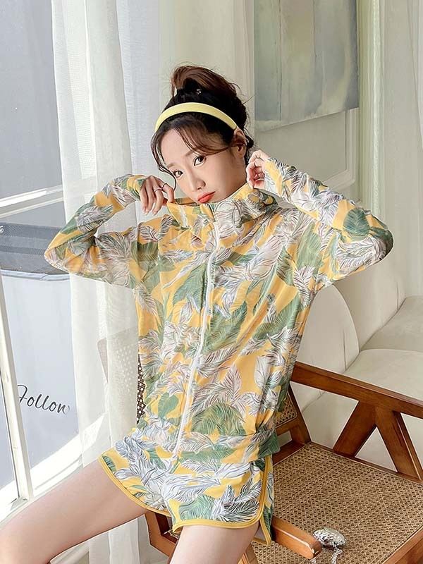 【3日で出荷】タンキニ 水着 レディース ラッシュガード 長袖 フード 大きいサイズ スポーツブラ インナーパンツ ハイウエスト ボーイレッグ ワイヤーなし パッド付 ゼブラ柄 体型カバー セパレート 5,634円