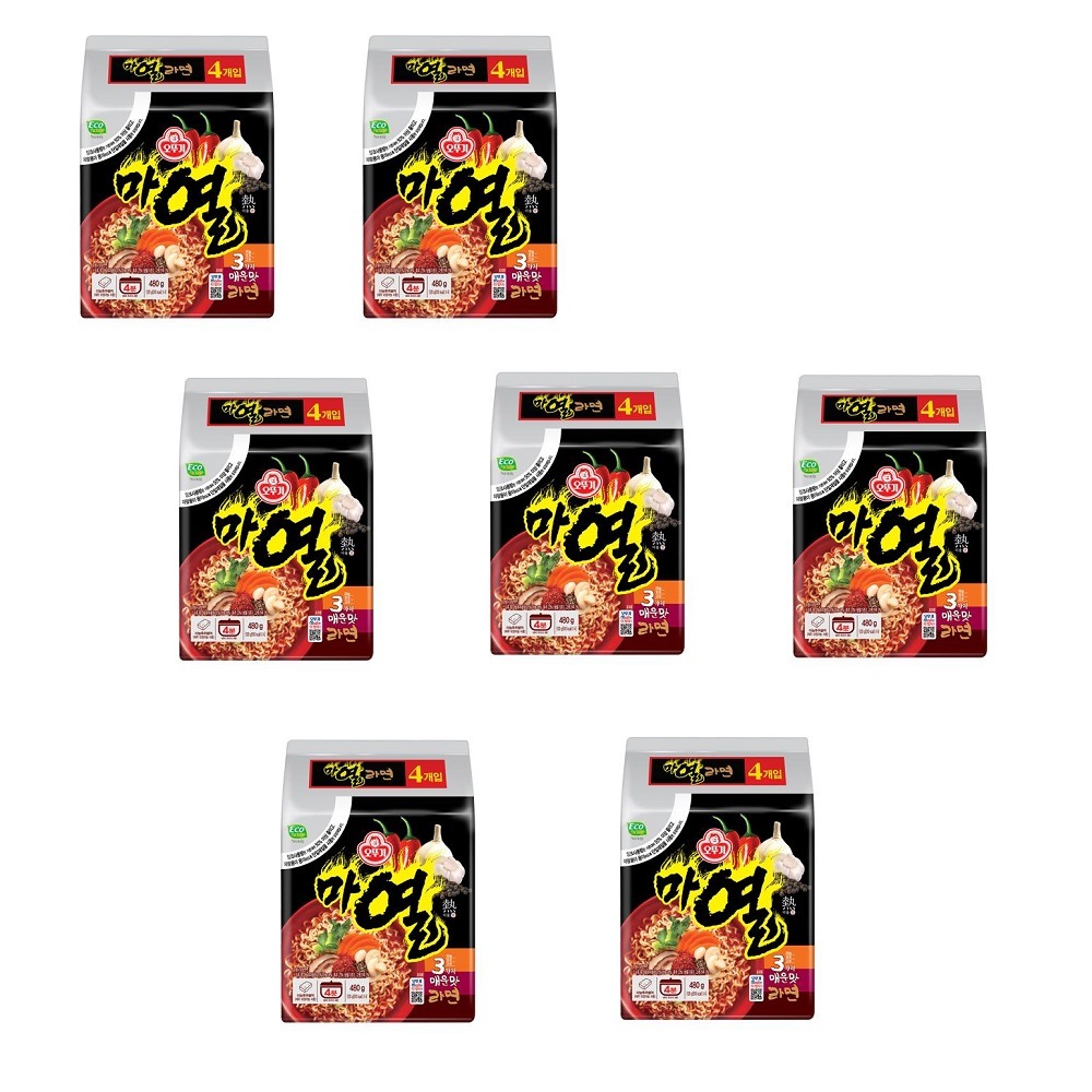 韓国新製品 - にんにく コショウ 唐辛子 辛口 オットゥギ マヨルラーメン 7袋-KFOOD