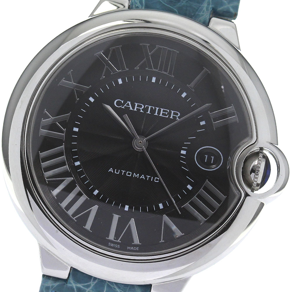カルティエ CARTIER WSBB0003 バロンブルーLM デイト 自動巻き メンズ 保証書付き_823351【中古】