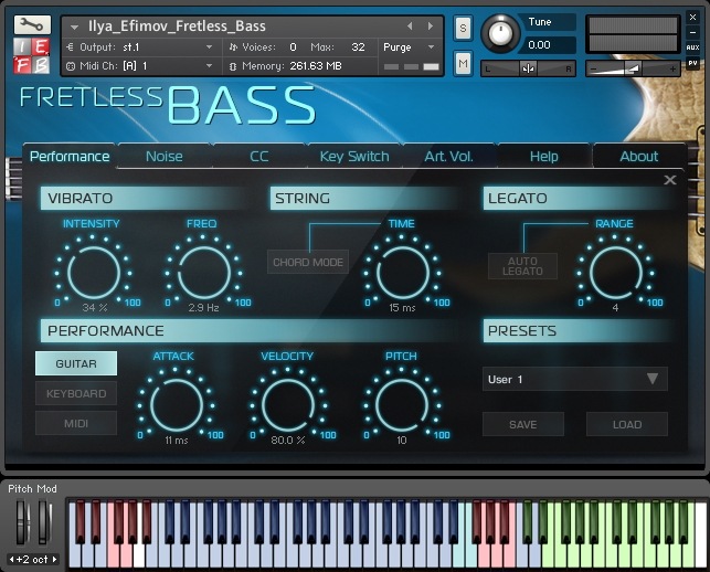 イリアEfimov Fretless Bass 無品ベース コンテック音色 Windows/MacOS