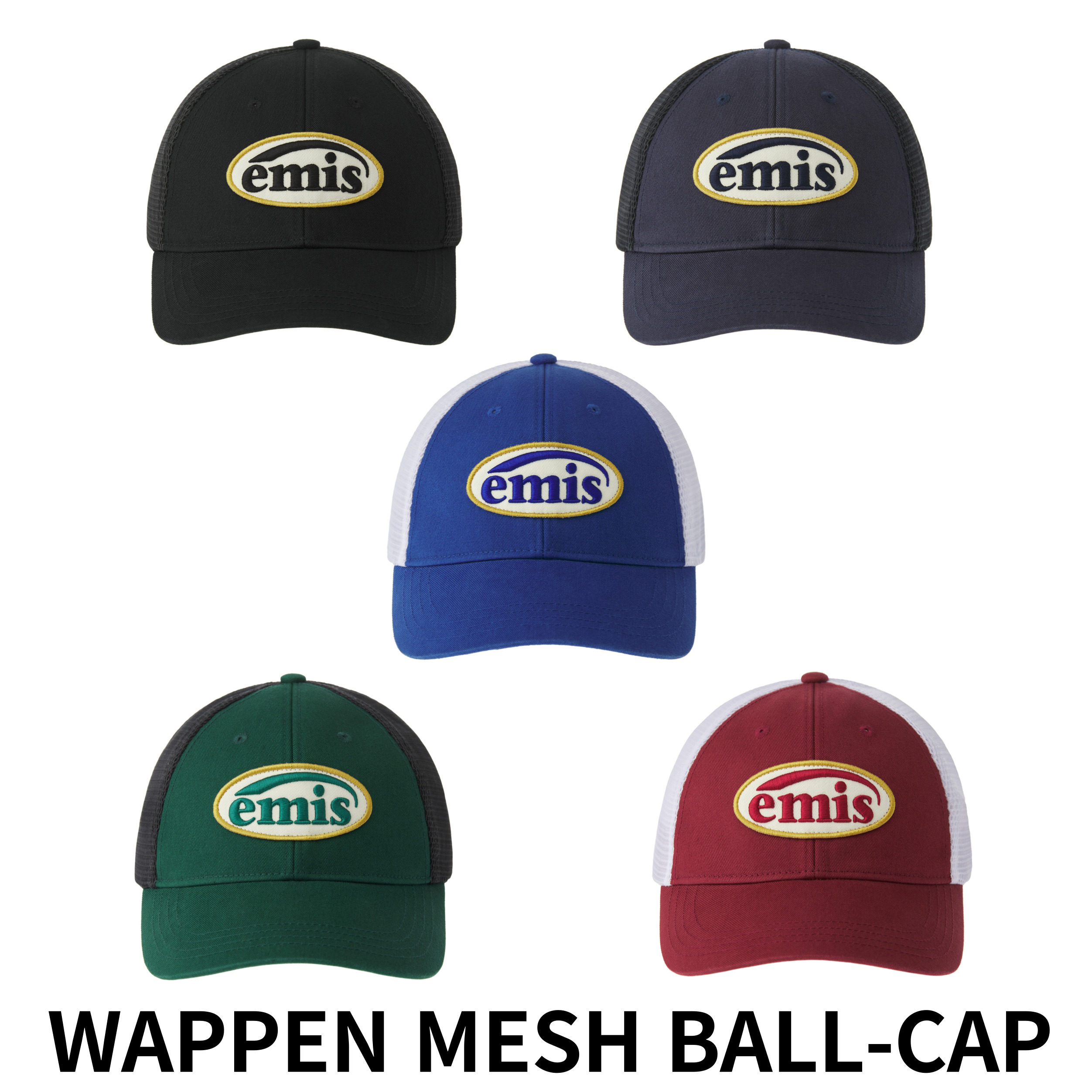 【EMIS新作】【正規品】韓国の女性が好んで使う帽子/ WAPPEN MESH BALL CAP / 5タイプ 【韓国人気】
