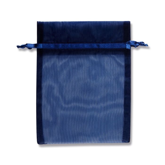 （まとめ買い）シモジマ HEIKO 巾着袋 オーガンジーバッグ 平袋タイプ M ネイビー（NV） 10枚 幅130x高170mm ラッピング用品 008705038 [x3セット]