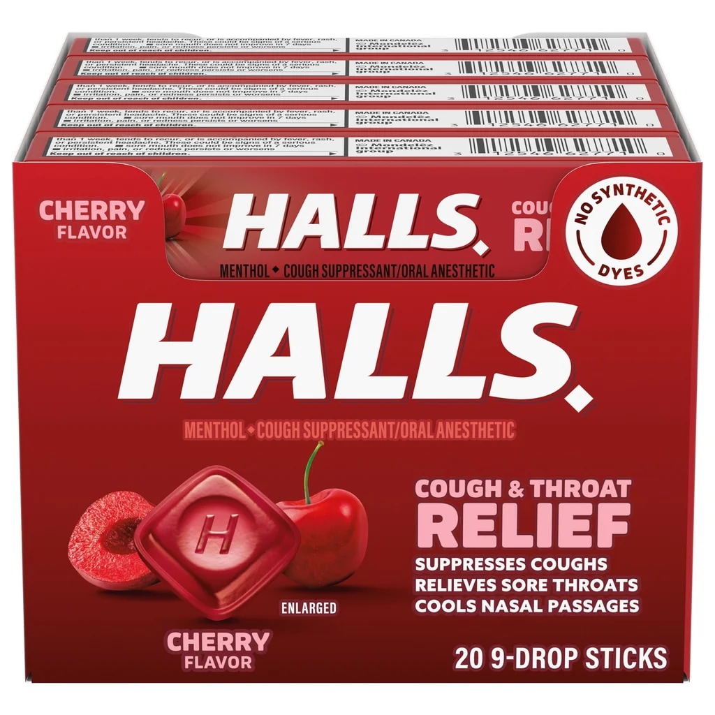 Halls Cough Drops, Cherry, 9-count, 20-pack 4,902円