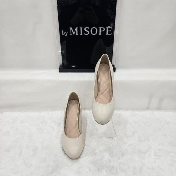 By 女性 ベーシック ラウンド パンプス 112HT411SI008 IVORY 2 JJ