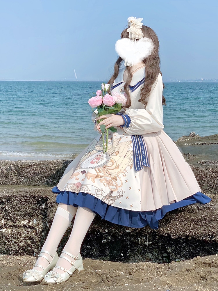 【激安本日限定】キャミソールワンピースヤンヤンヤンフルスタイル春秋長袖opロックキャンディボックスロリータボロリータキュートワンピース