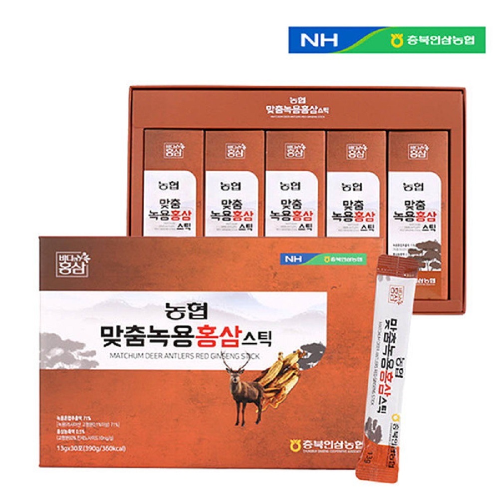 韓国-KMEAL-農協オーダーメイド緑龍紅参スティック(13gX30包)