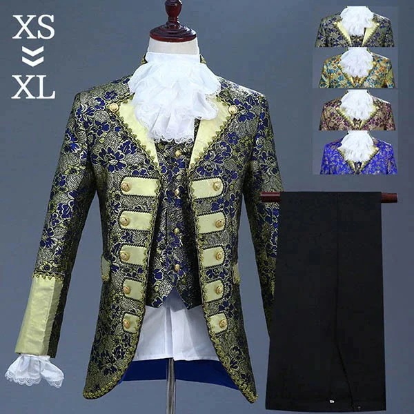【NEWカラー追加】ゴシック 王子様 演出 大人 ステージ 衣装 男性 ブルー タキシード 中世ヨーロッパスタイル イベント 仮装 演劇 ダンス ハロウィン 舞台 貴族服 ハロウィン 忘年会 メンズ 5,851円