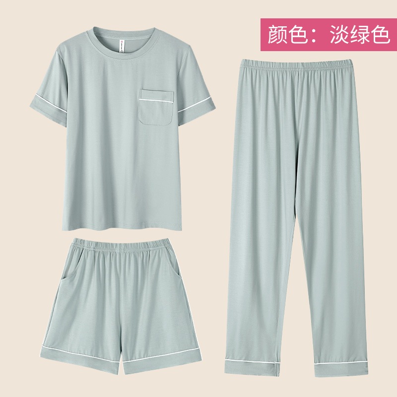 スリーピースパジャマ女性モデル夏の綿2022ホームウェアスーツの新しいシニアの感覚春と秋の薄いモデル