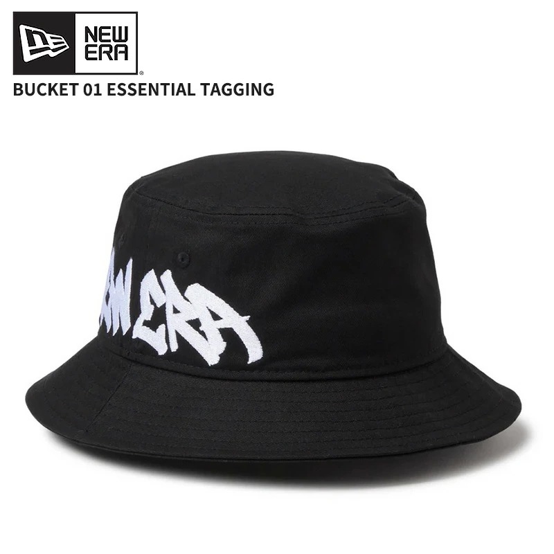 ニューエラ メンズ バケットハット バケハ レディース NEW ERA バケット01 エッセンシャル Essential Tagging ブラック 帽子 ハット 14744786