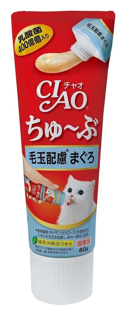 （まとめ買い）ちゅぶ 毛玉配慮 まぐろ 80g CS-154 猫用 [x16]