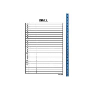 （まとめ） ライオン事務器ファイル用インデックス ABC見出し A4 縦297×横210（+12）mm 2・4穴 22枚組 136-81 1組 (×10セット)