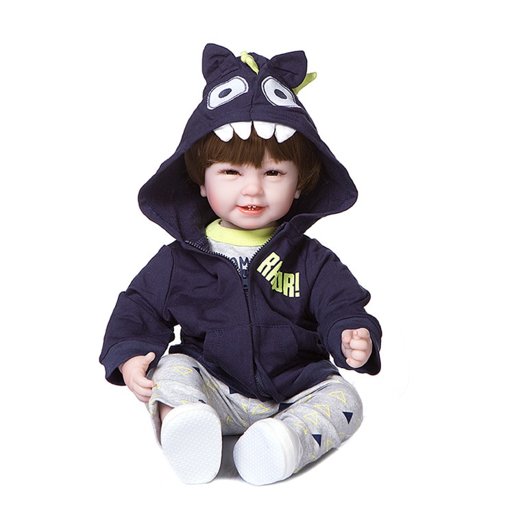 大人気 男の子 スマイリー ハッピー 人形 かわいい 4本の歯 赤ちゃん 55cm