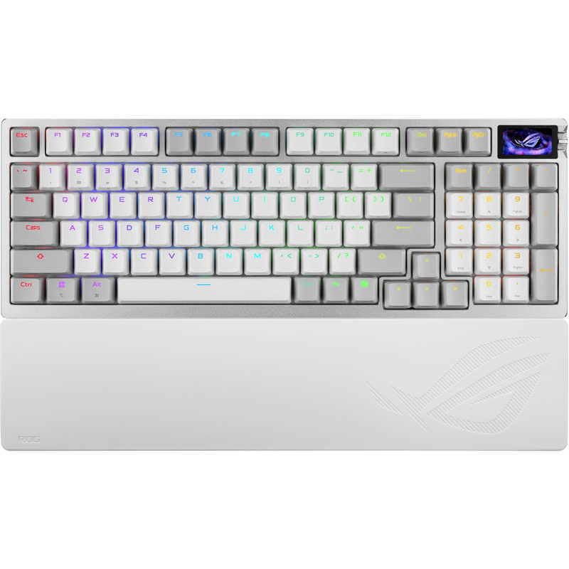 ASUS エイスース　ゲーミングキーボード (96％ 磁気スイッチ トライモード OLED表示 8KHz) [有線・ワイヤレス]　ROG/AZOTH/96/HFX2/WH