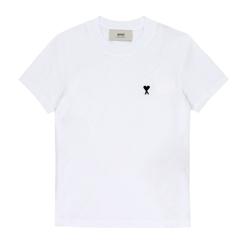 AMI レディース 半袖Tシャツ スモールハートロゴ FTS347 724 100