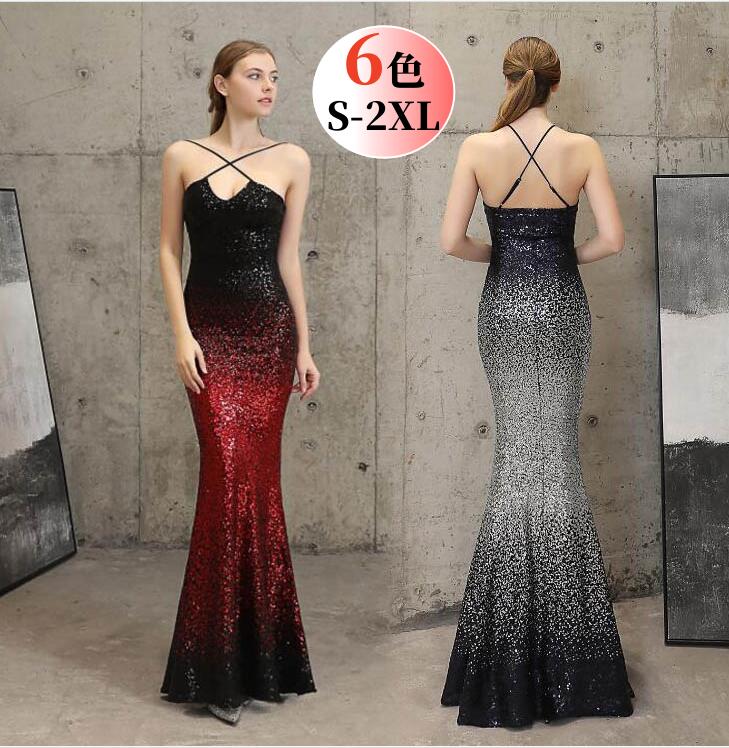 6色お揃い カラードレス ノースリーブ ワンピース ドレス 披露宴 二次会 キャバドレス グラデーション ロングドレス タイトワンピース お花嫁 パーティードレス ウェディングドレス上品 女性 30代