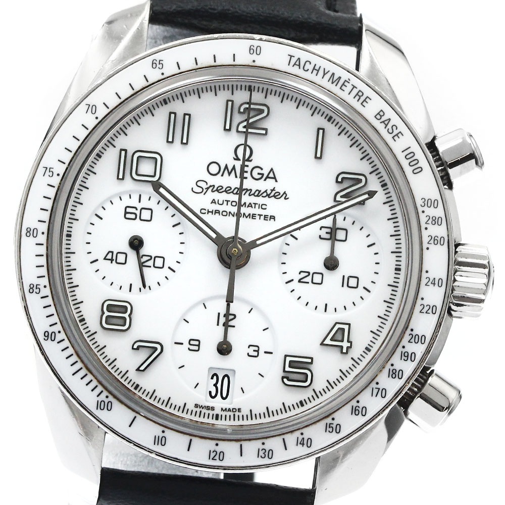 オメガ OMEGA 324.33.38.40.04.001 スピードマスター デイト クロノグラフ 自動巻き レディース 保証書付き_887970【中古】