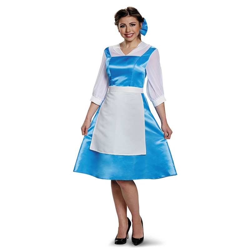 コスプレ 仮装 ベル ブルードレス 大人用 S 【 コスプレ 衣装 ハロウィン 仮装 コスチューム ディズニープリンセス グッズ ドレス 美女と野獣 女性用 正規ライセンス品 童話 余興 パーティーグ