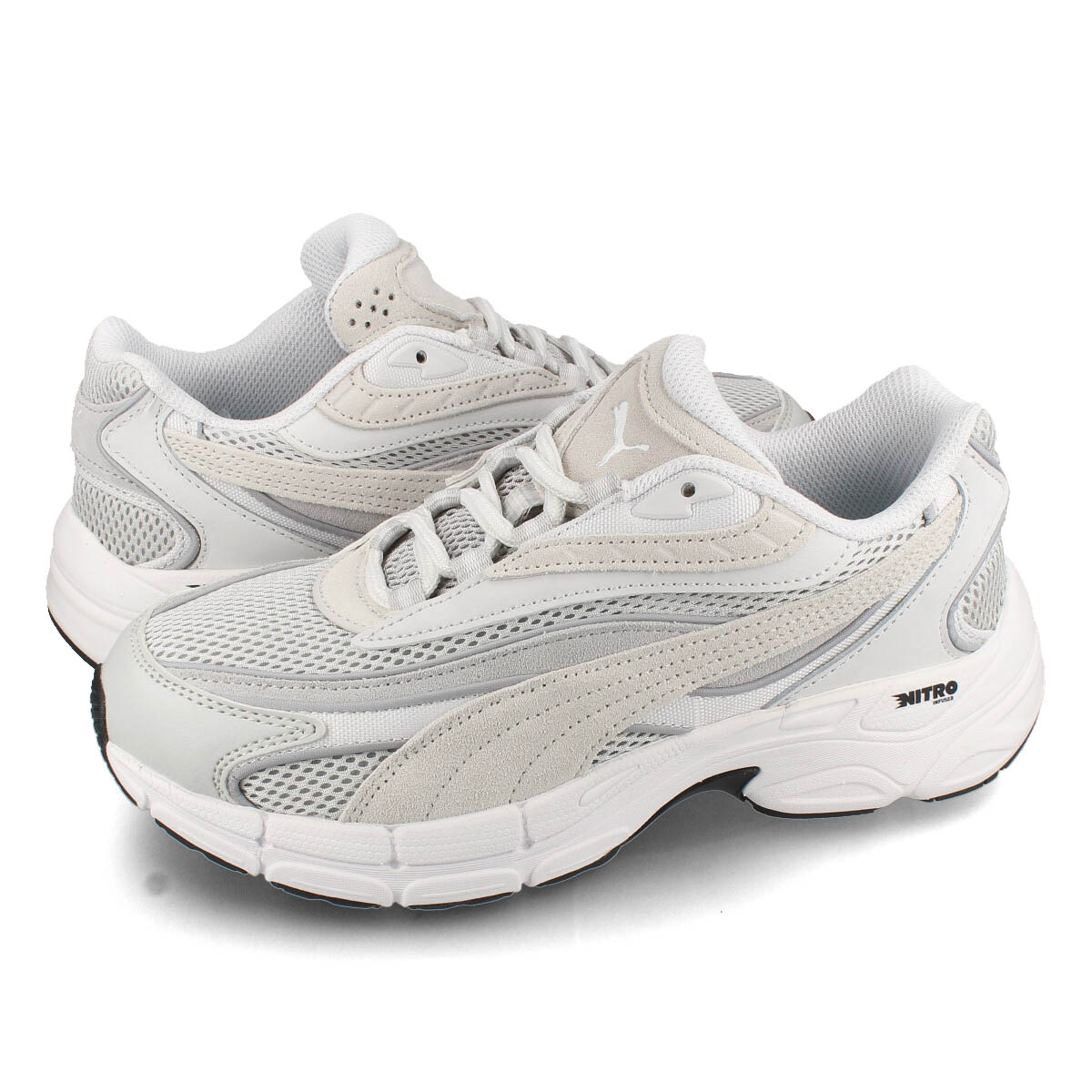 PUMA TEVERIS NITRO VORTEX GLACIAL GRAY/COOL LIGHT GRAYローカットスニーカー