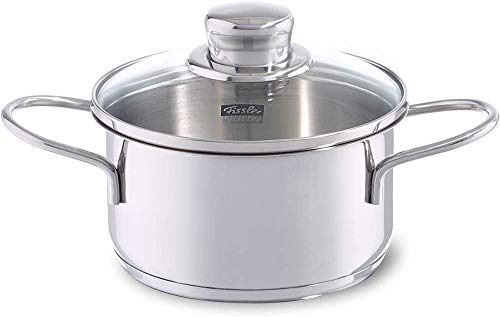 フィスラー (Fissler) 両手鍋 スナッキー キャセロール シルバー 14cm ガラス蓋付き ステンレス 耐熱 IH対応 008-126-14-000