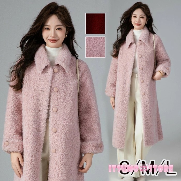 挑戦最安値!ボアコート ウール レディース ロングコート アウター 秋冬 モコモコ ふわふわ 暖かい ウールコート ジャケット オーバーサイズ ゆったり 体型カバー 大人可愛い エレガント シンプル