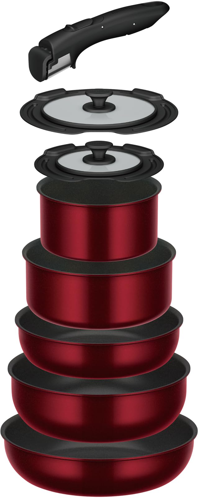 サーモス デュラブルシリーズ 取っ手のとれるフライパン8点セットDA IH・ガス対応 ディープレッド フライパン・鍋は食洗機対応 KSD-8A DR