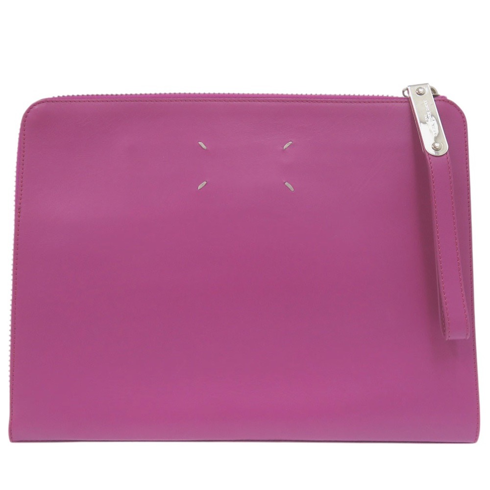 美品 フラットポーチ 4ステッチ S36WF0148 SX8403 クラッチバッグ レザー/レザー パープル 1274【中古】 レディース